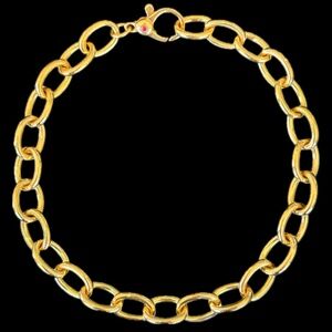 Roberto Coin 18K Yellow Gold Chain Oval Link Charm Bracelet 8” 7.5mm